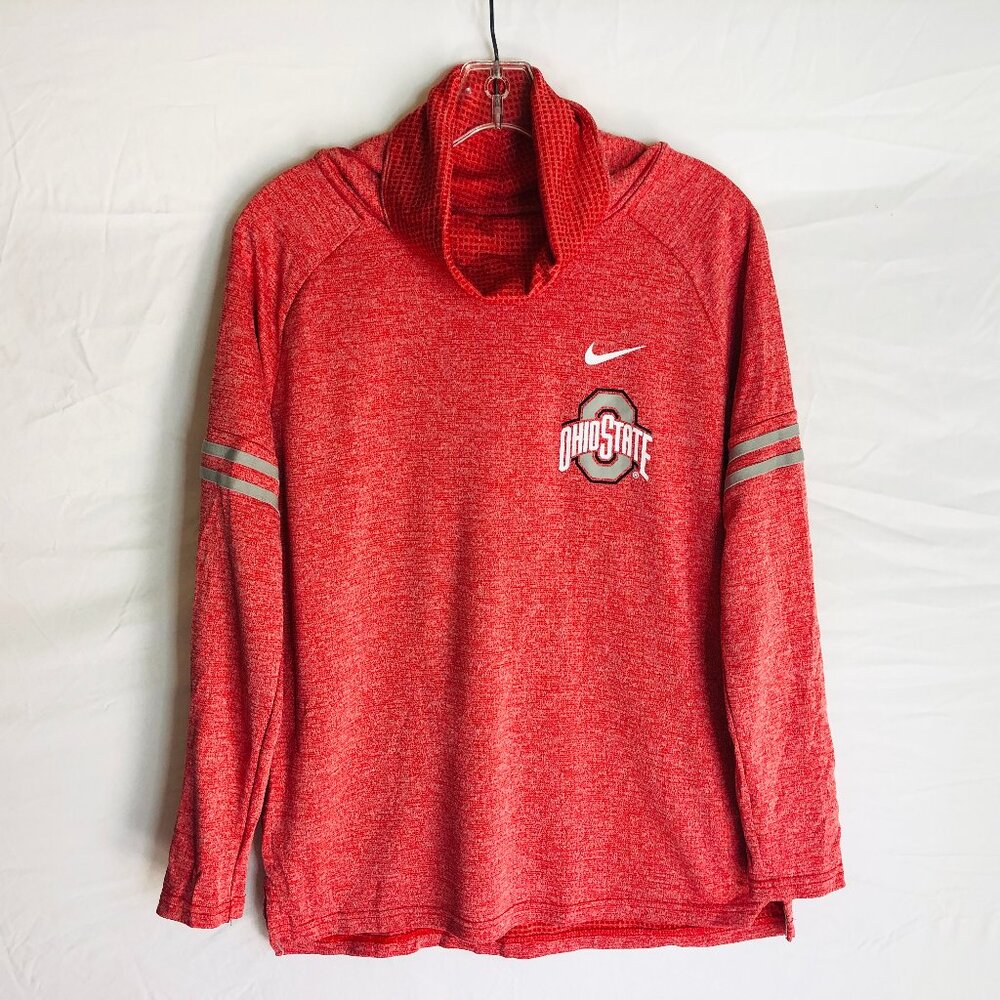Ohio State Buckeyes Nike Women's Size Medium Top Mock Cowl Neck Pullover Shirt‎